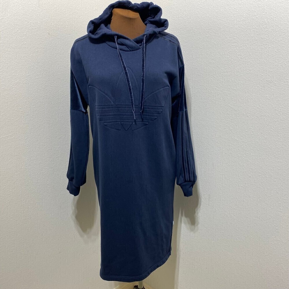 Adidas Originals Trefoil Hooded Dress Size Small - Picture 1 of 12
